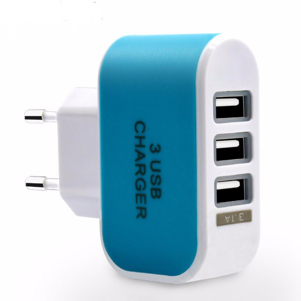 3 Ports Multiple Wall USB Smart Charger Adapter