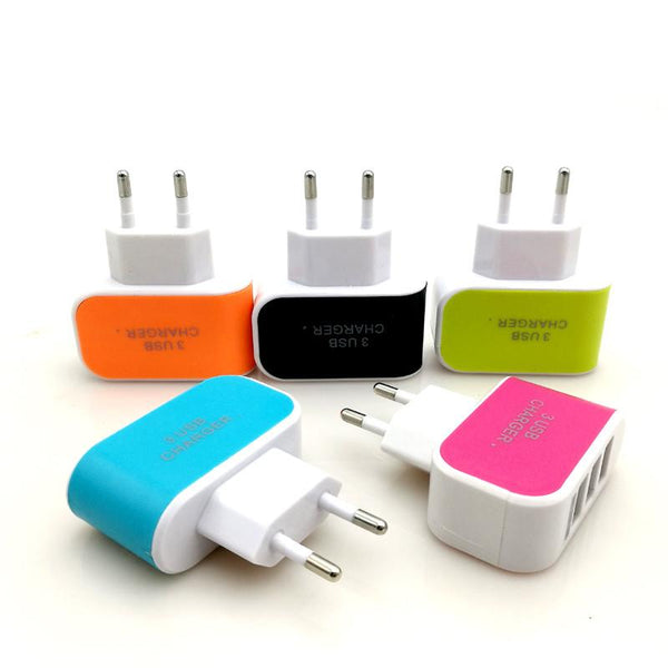 3 Ports Multiple Wall USB Smart Charger Adapter