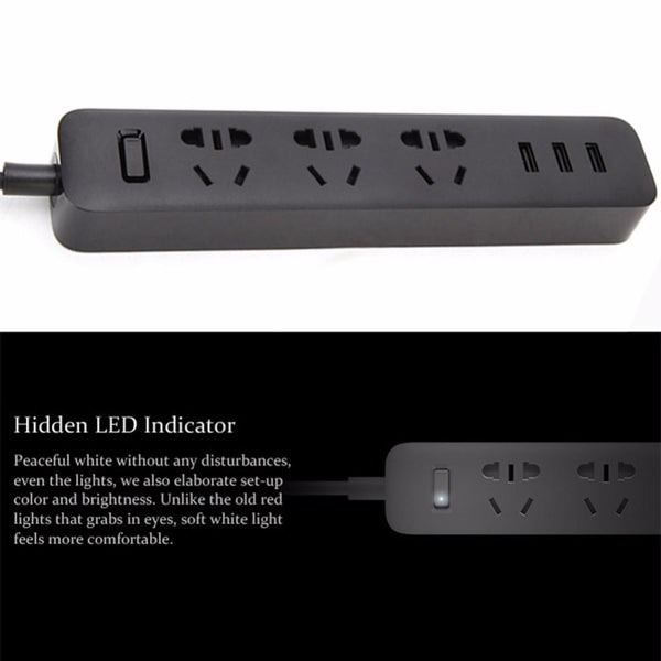 Mini Power Strip with 3 Sockets and USB Adapters