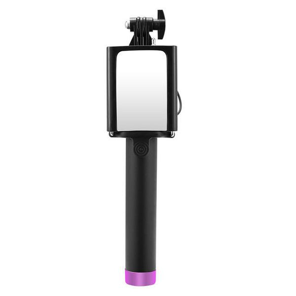 Wired Handheld Selfie Stick Monopod With Mirror